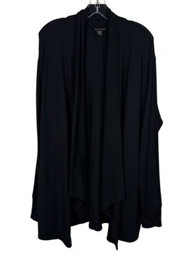 Athleta Black Pranayama Restore Wrap Cardigan Oversized Open Front Sweater M Gym